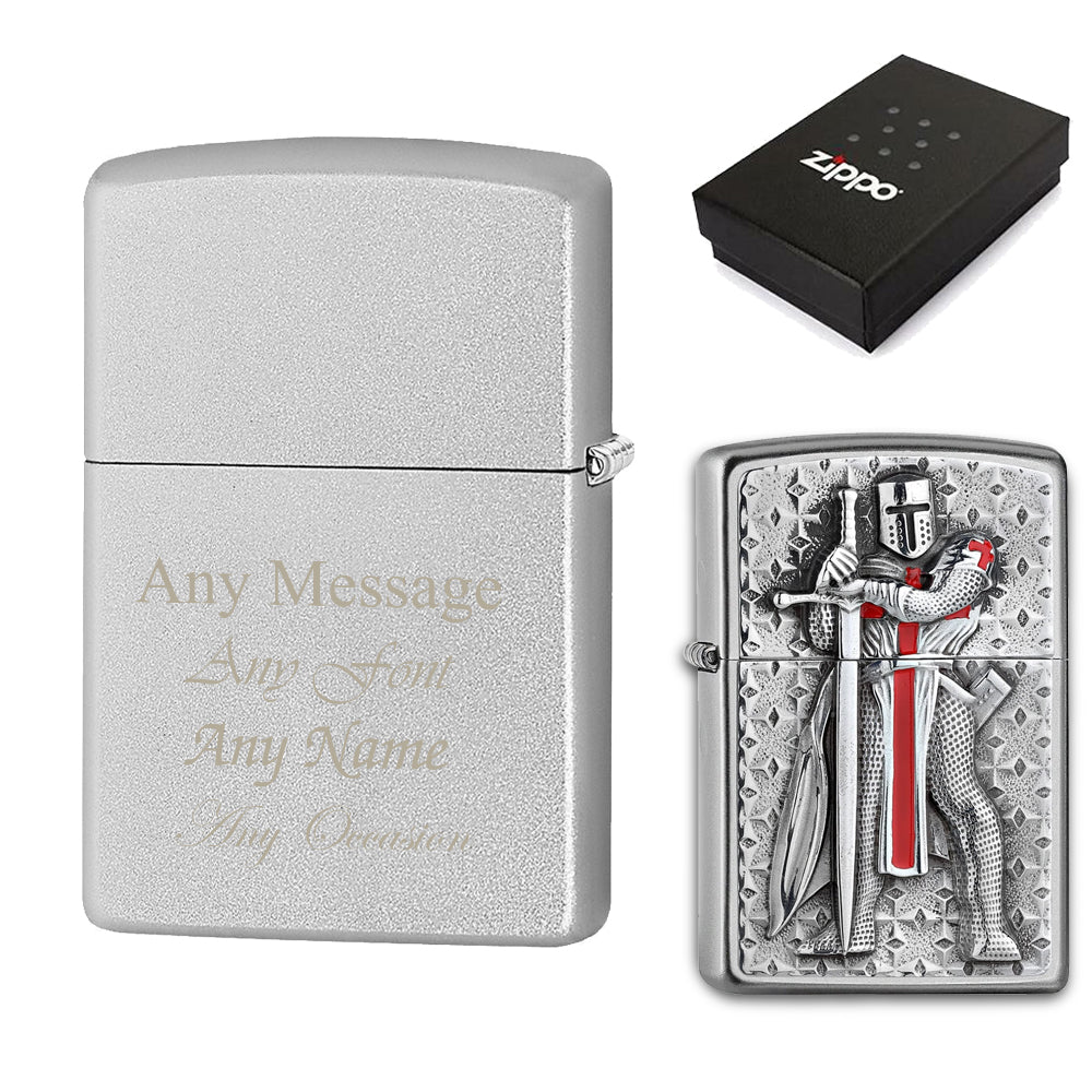 Engraved Templer Emblem Official Zippo Windproof Lighter