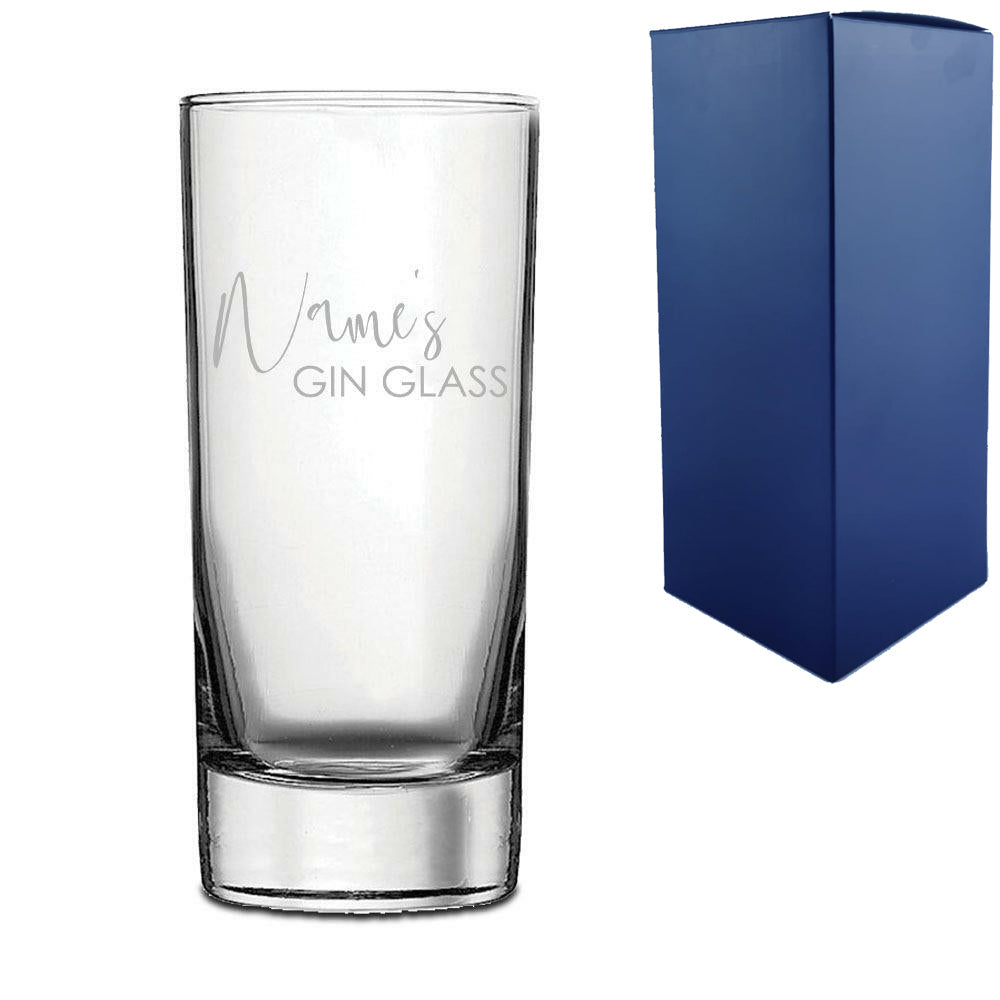 Engraved Hiball with Name's Gin Glass Design