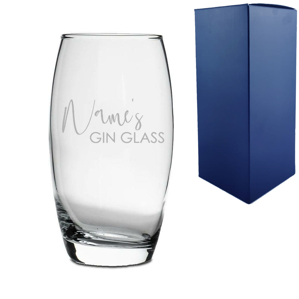 Engraved Premium Gin Balloon, Hiball and Cocktail Glasses Personalise Any Message