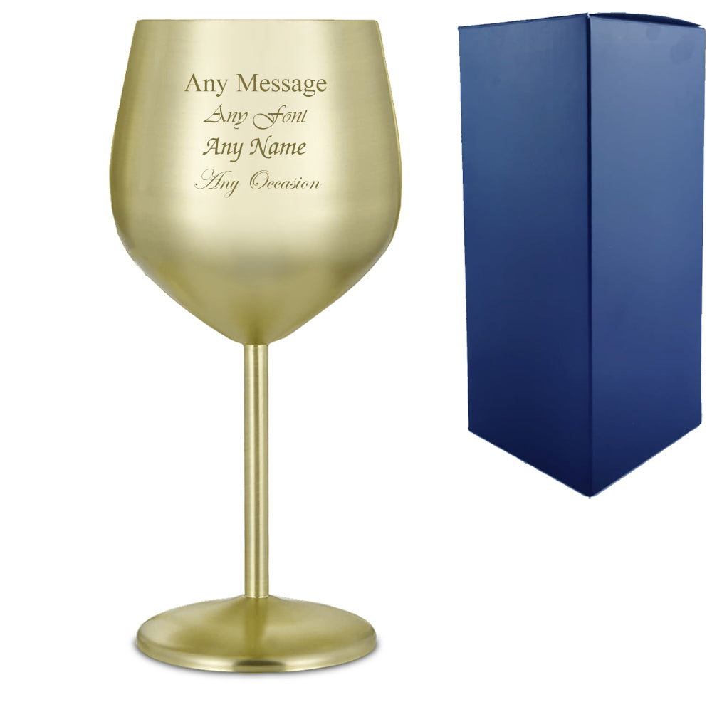 Personalised Engraved Wine Glasses, Custom Name or Message, Classic & Modern Styles