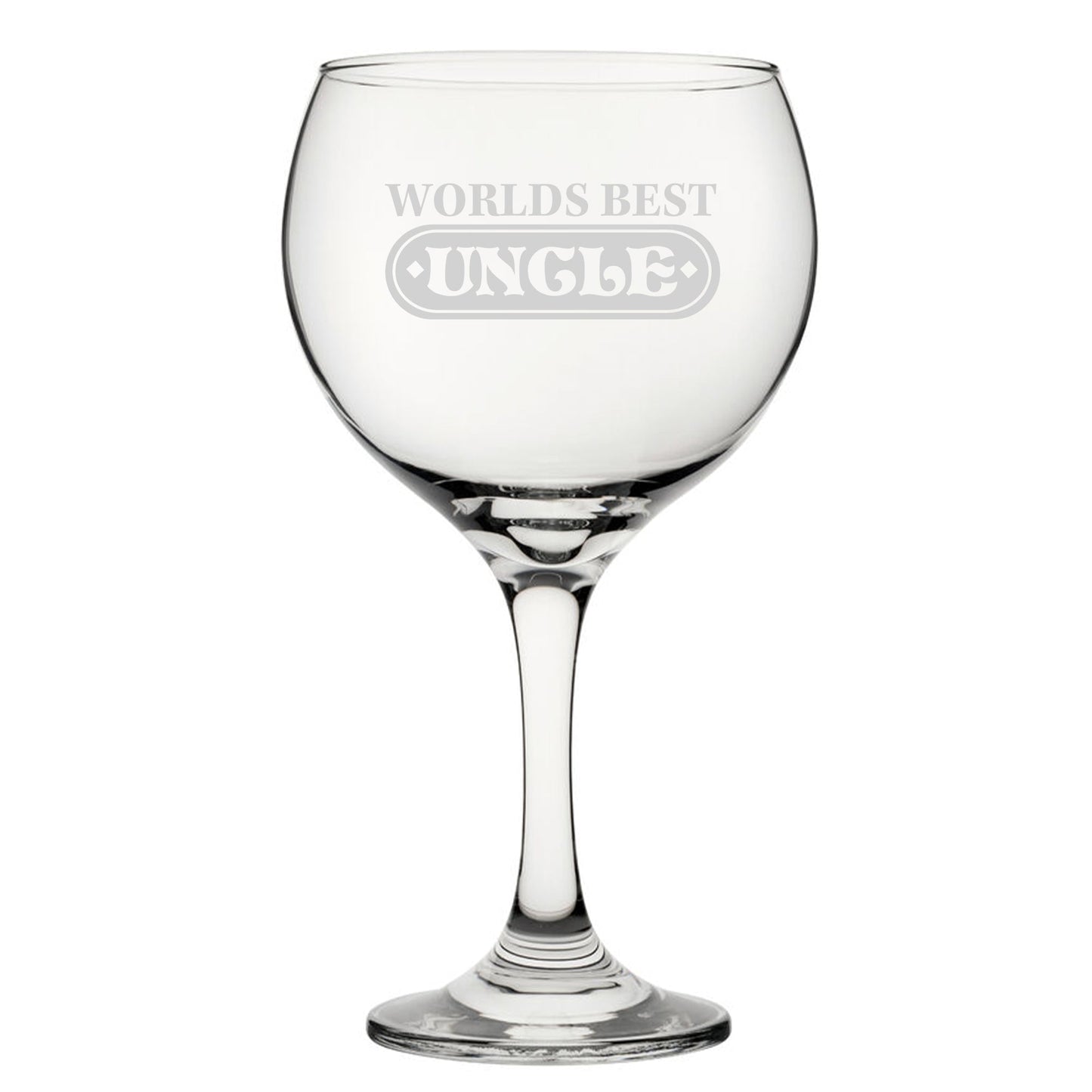 World's Best Uncle - Engraved Novelty Gin Balloon Cocktail Glass