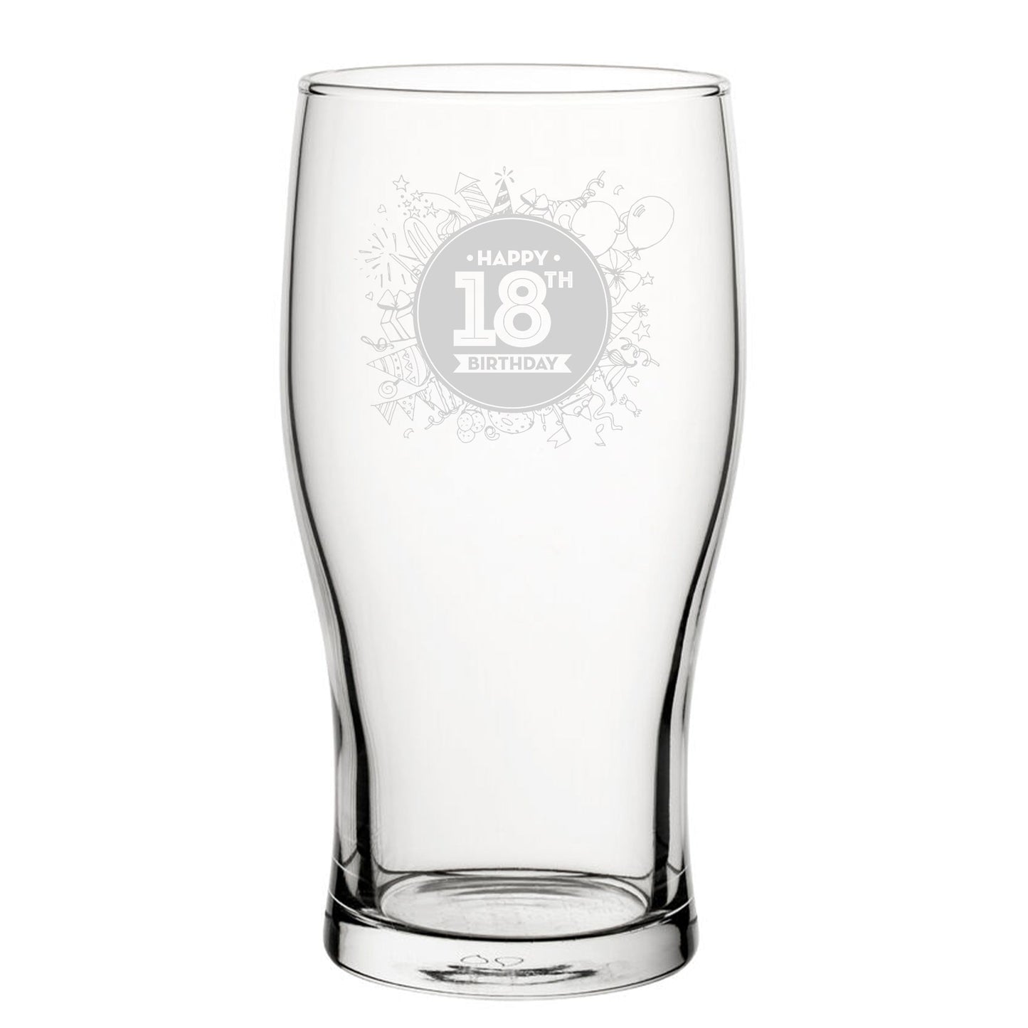 Happy 18th Birthday Present - Engraved Novelty Glassware Collection