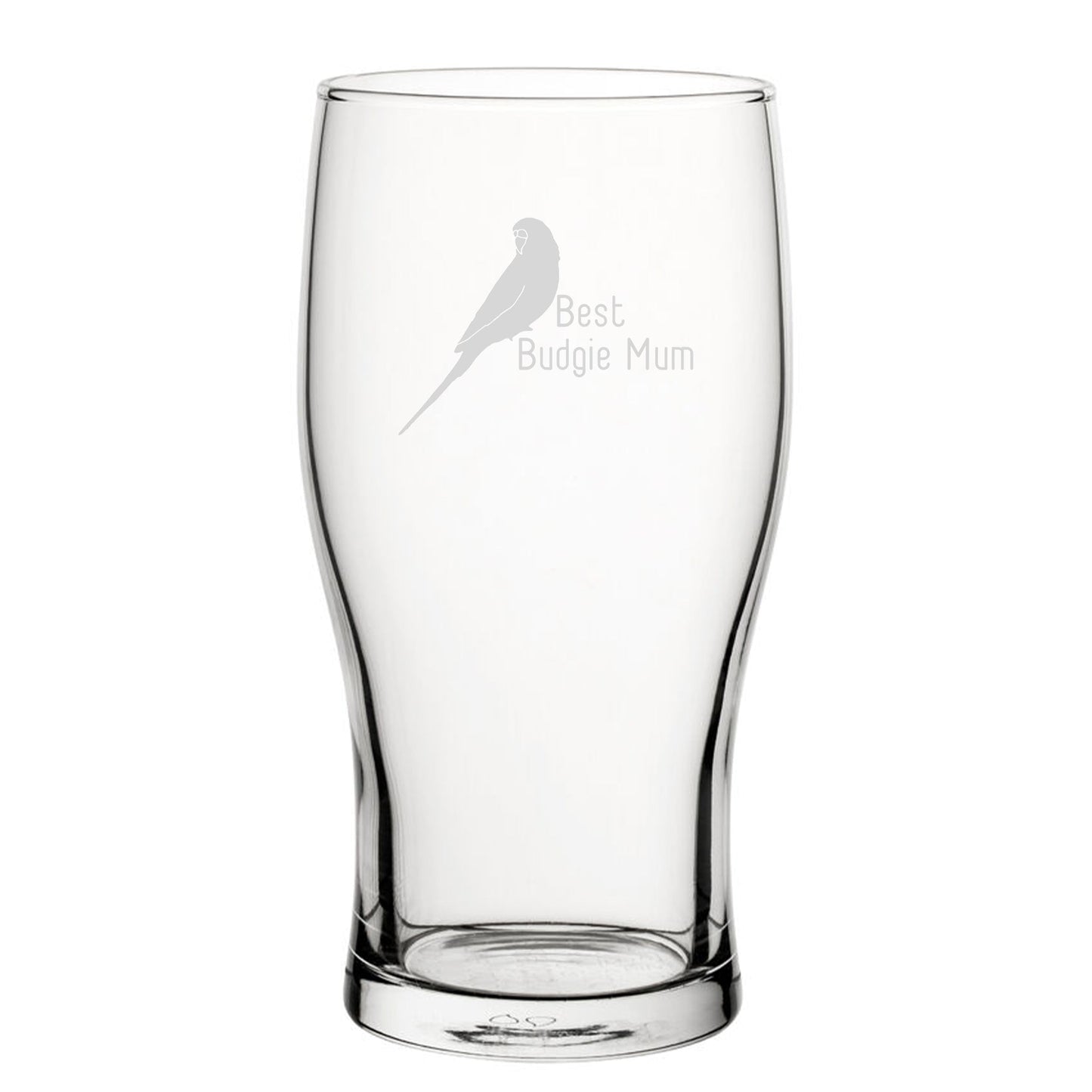 Funny Novelty Budgie Pint Beer Glasses Gift Gifts Birthday
