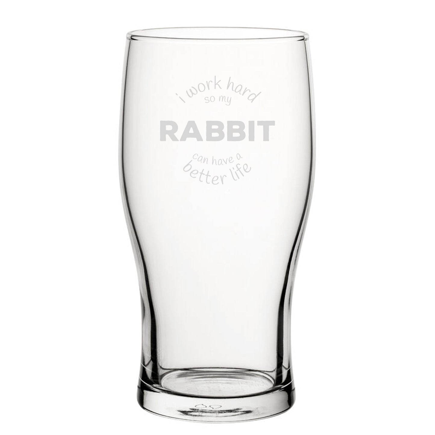 Engraved Novelty Tulip Pint Beer Glass For Rabbit Lovers Rabbit Mum Dad Gifts