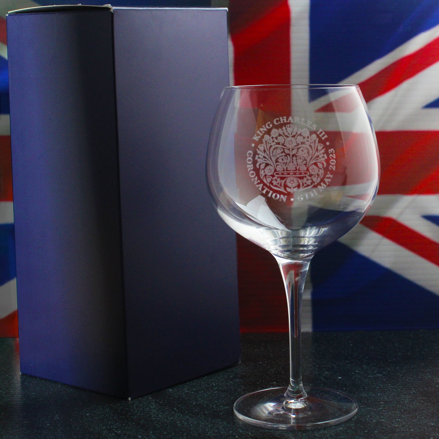 Engraved Commemorative Coronation of the King Gin Cocktail Glass