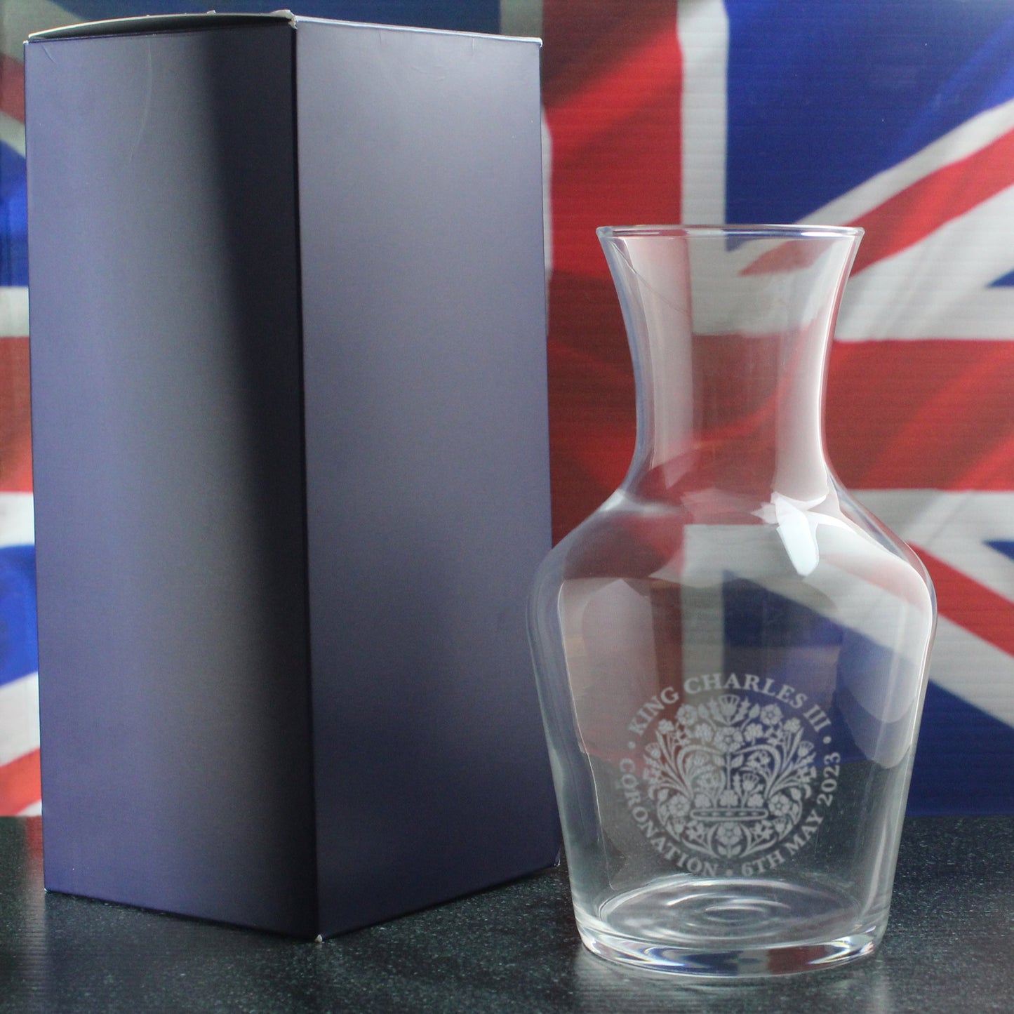 Engraved Commemorative Coronation of the King Wine Carafe