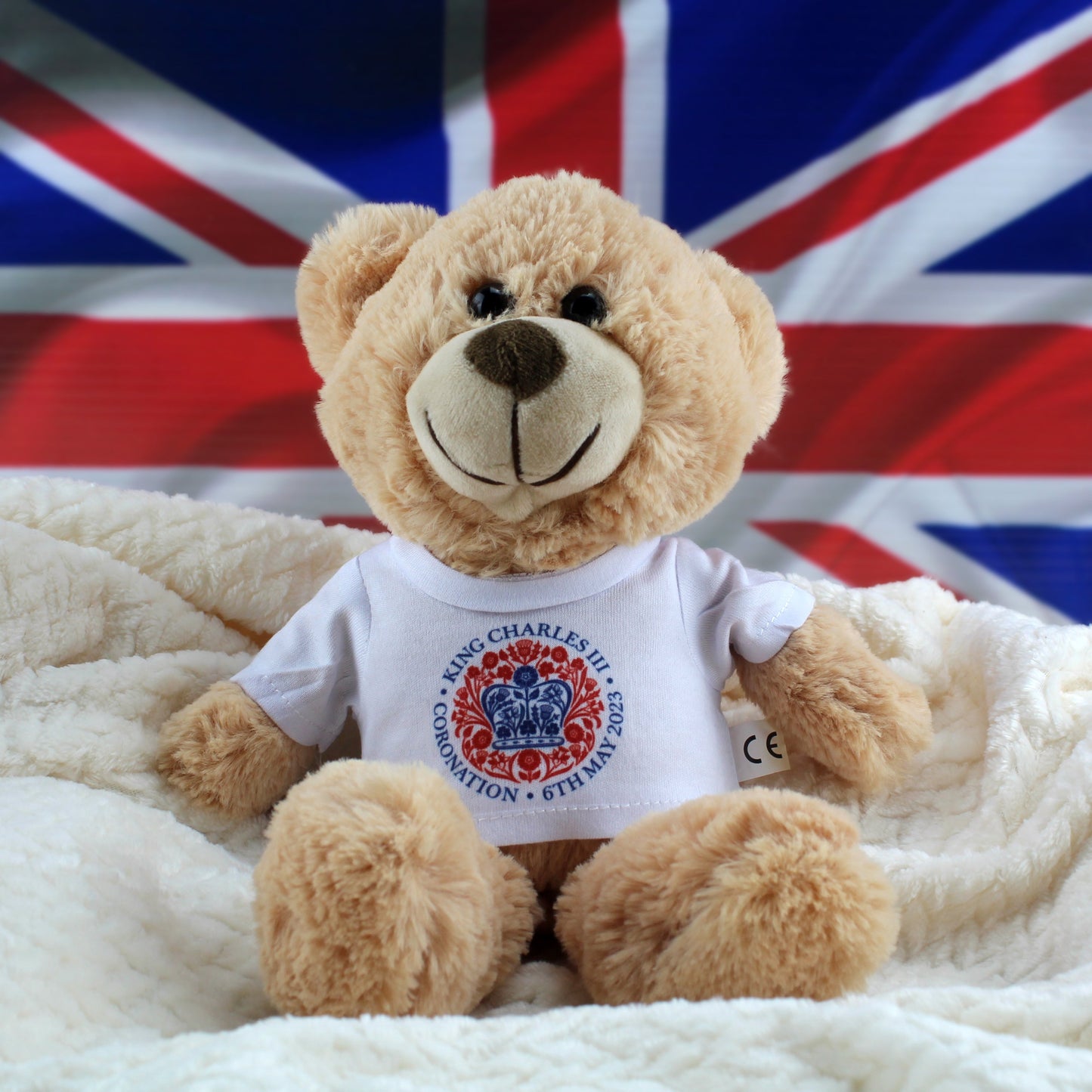 Printed Commemorative Coronation of the King Cream Teddy