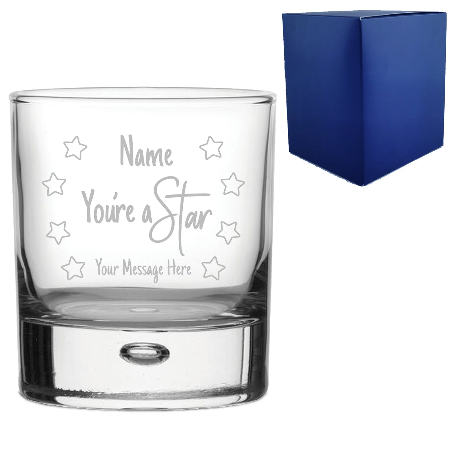 Engraved Whisky Glass with You're A Star Design