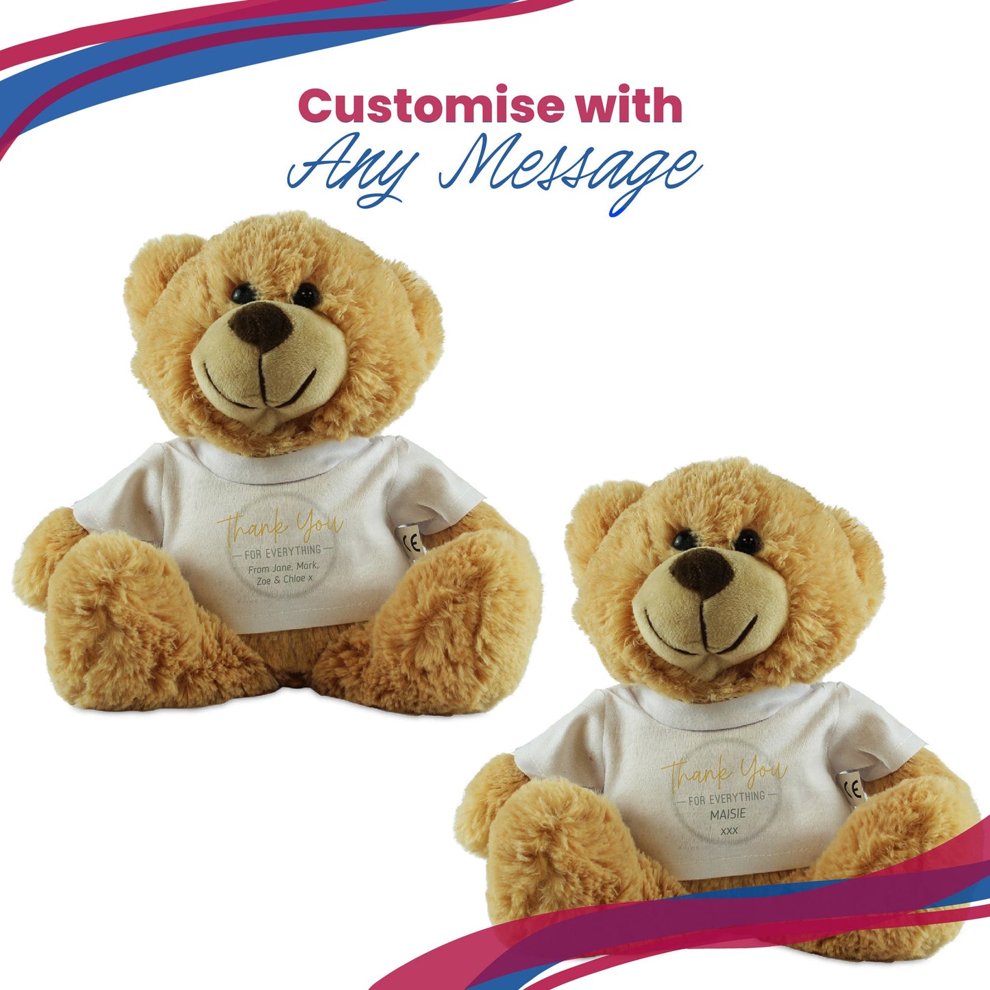 Cream Teddy Bear with Thank You for Everything Design T-Shirt