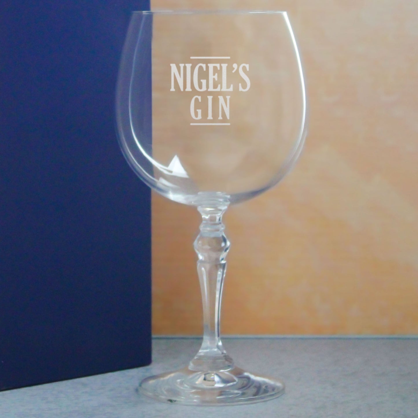 Engraved Gin Balloon and Tumbler Cocktail Glasses with Personalised Designs and Gift Box