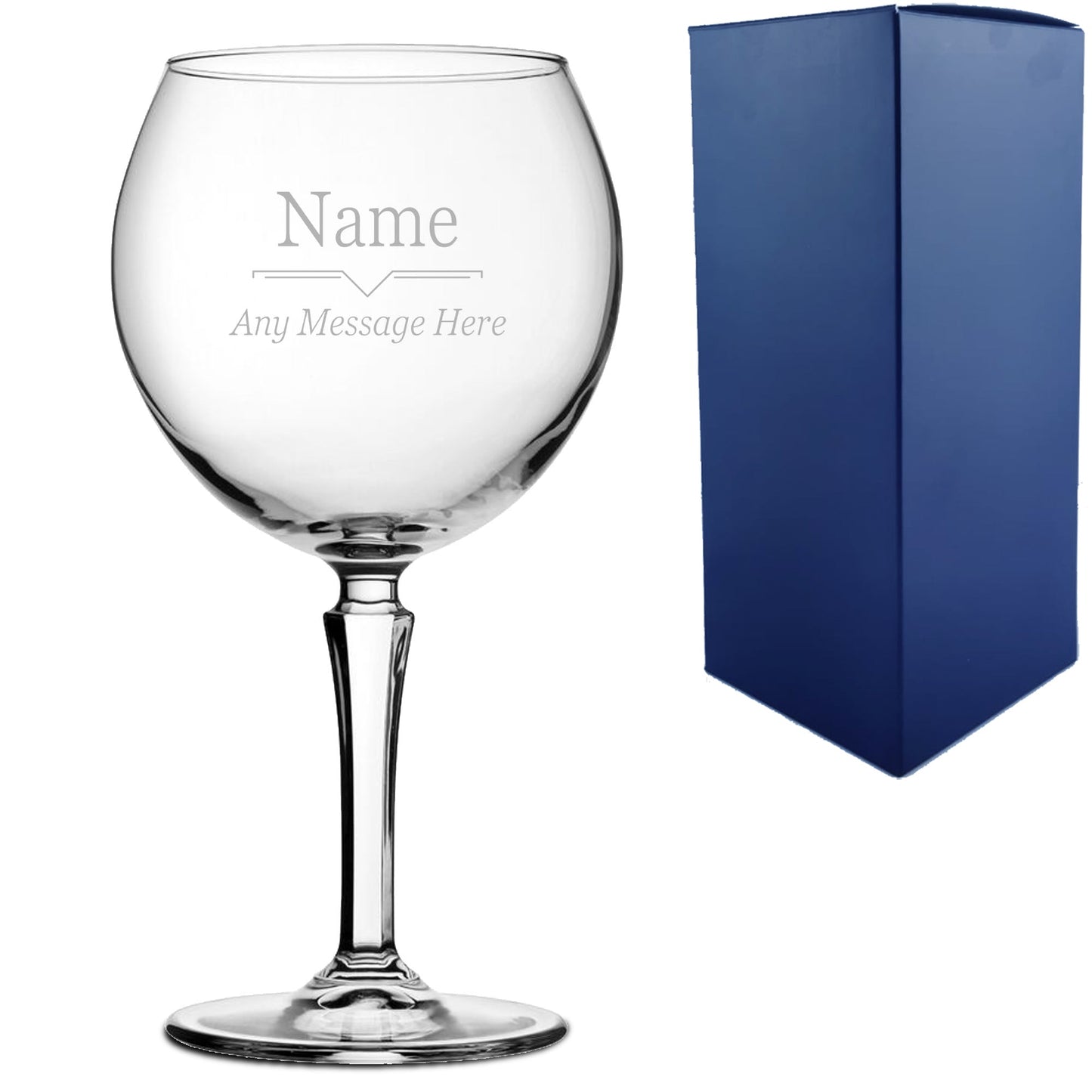Engraved Hudson Gin Balloon with Line Break Design, Personalise with Any Name and Message