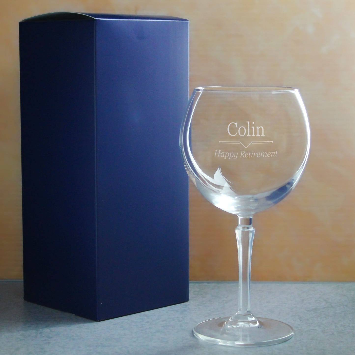 Engraved Hudson Gin Balloon with Line Break Design, Personalise with Any Name and Message