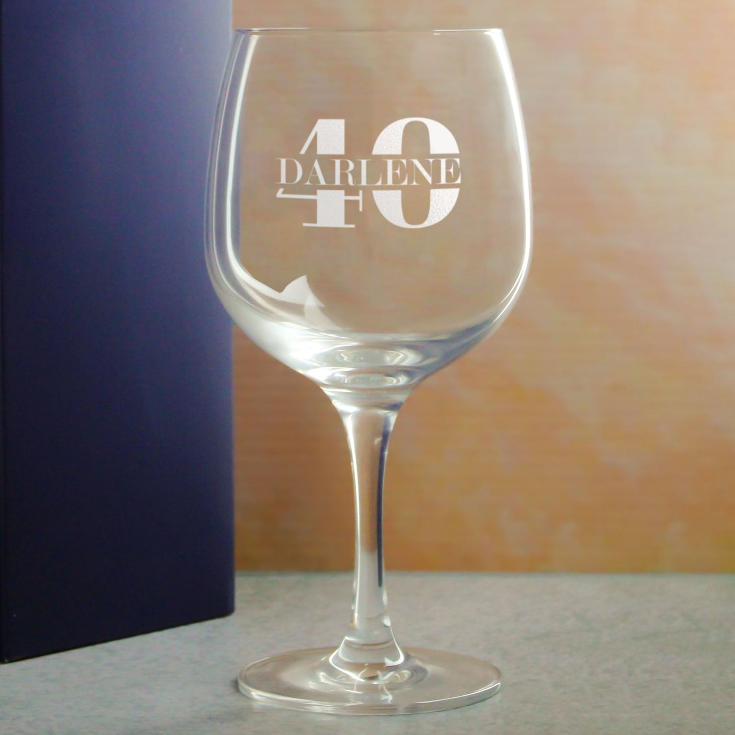 Engraved Spanish Gin Copa Balloon Cocktail Glass with Name in 40 Design