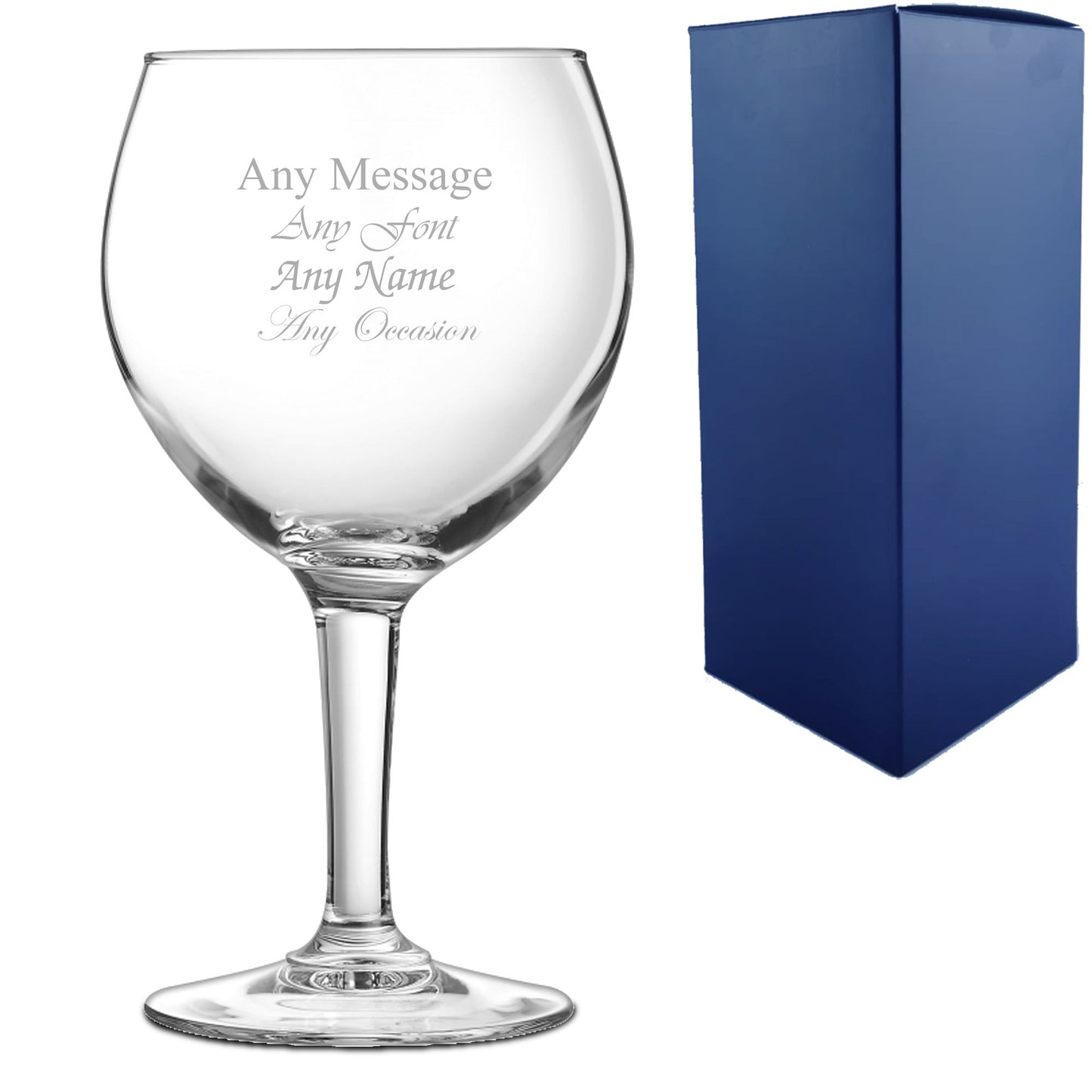 Engraved Party Gin Balloon Cocktail Glass, Personalise with Any Name or Message