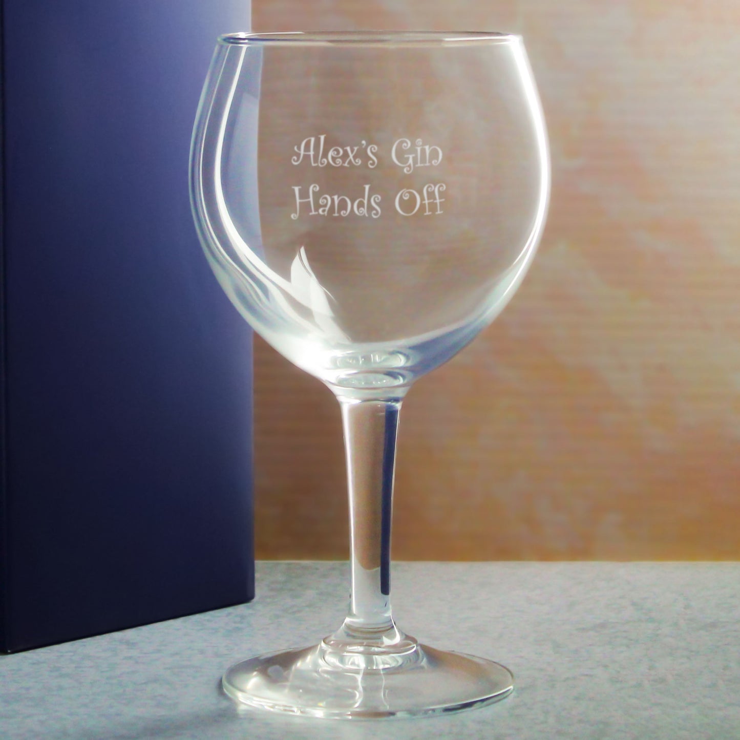 Engraved Party Gin Balloon Cocktail Glass, Personalise with Any Name or Message
