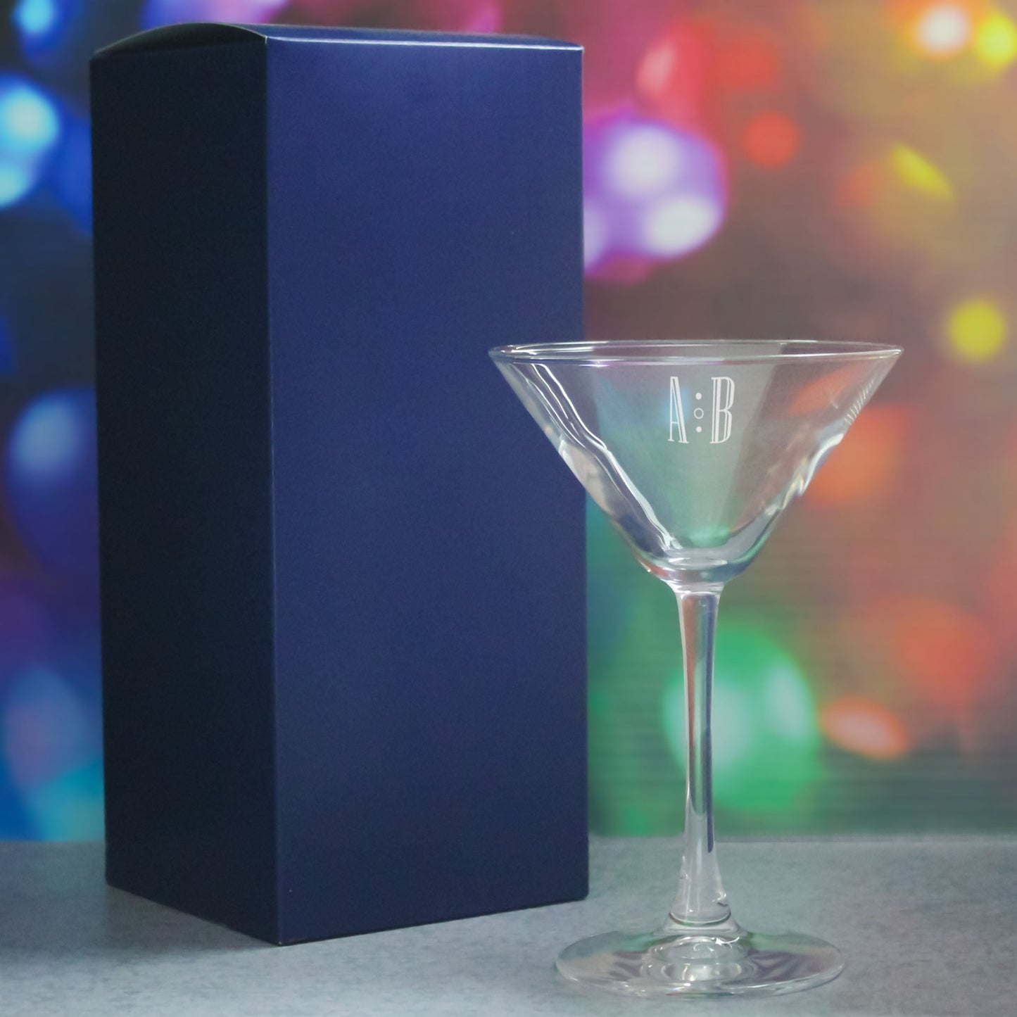Engraved Enoteca Martini Cocktail Glass with Initials Design, Personalise with Any Name