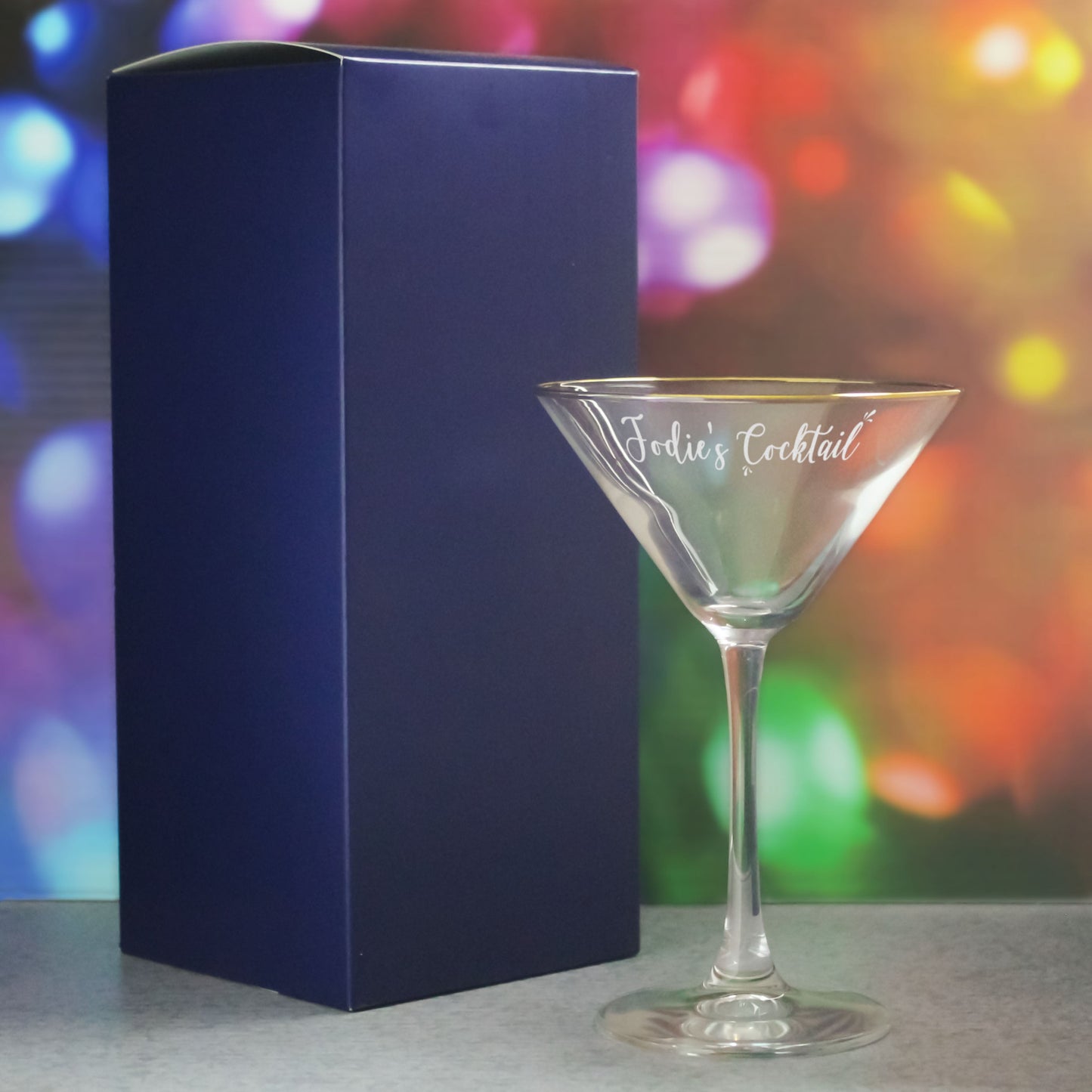 Engraved Premium Gin Balloon, Hiball and Cocktail Glasses Personalise Any Message