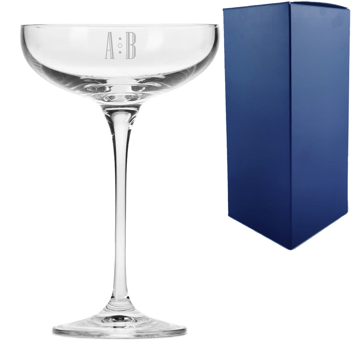 Engraved Crystal Infinity Cocktail Saucer with Initials Design, Personalise with Any Name