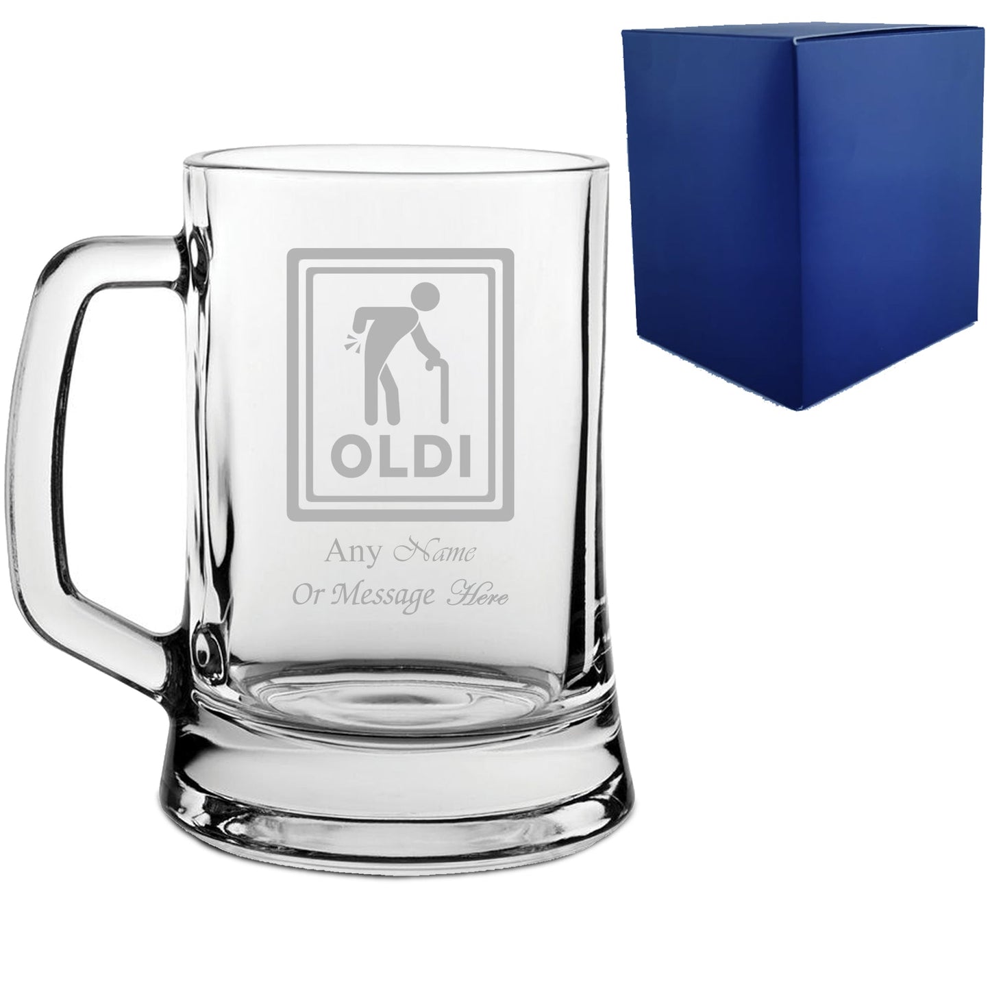 Engraved Beer Glasses and Tankards with Personalised Reverse Message and Design