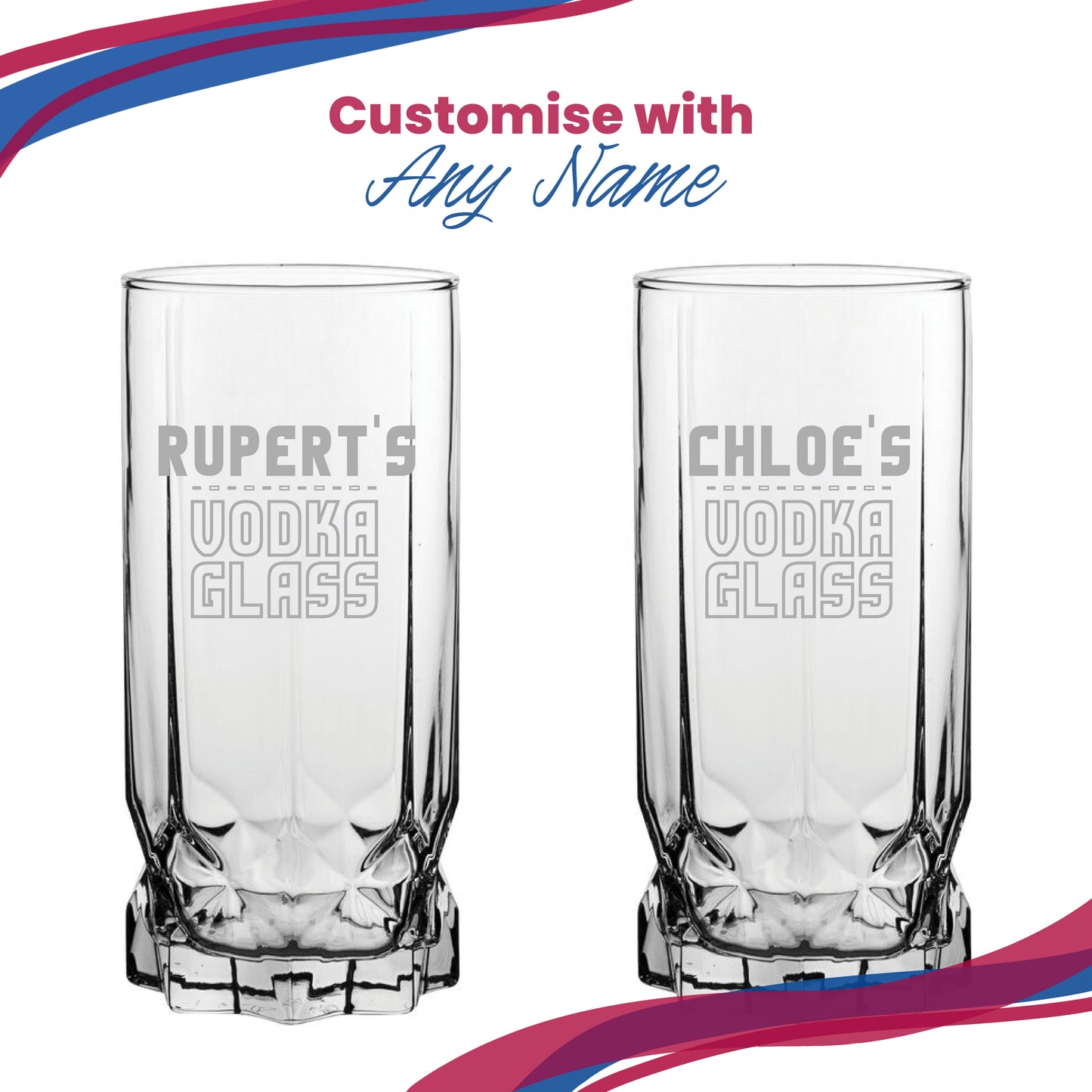 Personalised Engraved Vodka Future Hiball with 'Name's Vodka Glass' Design