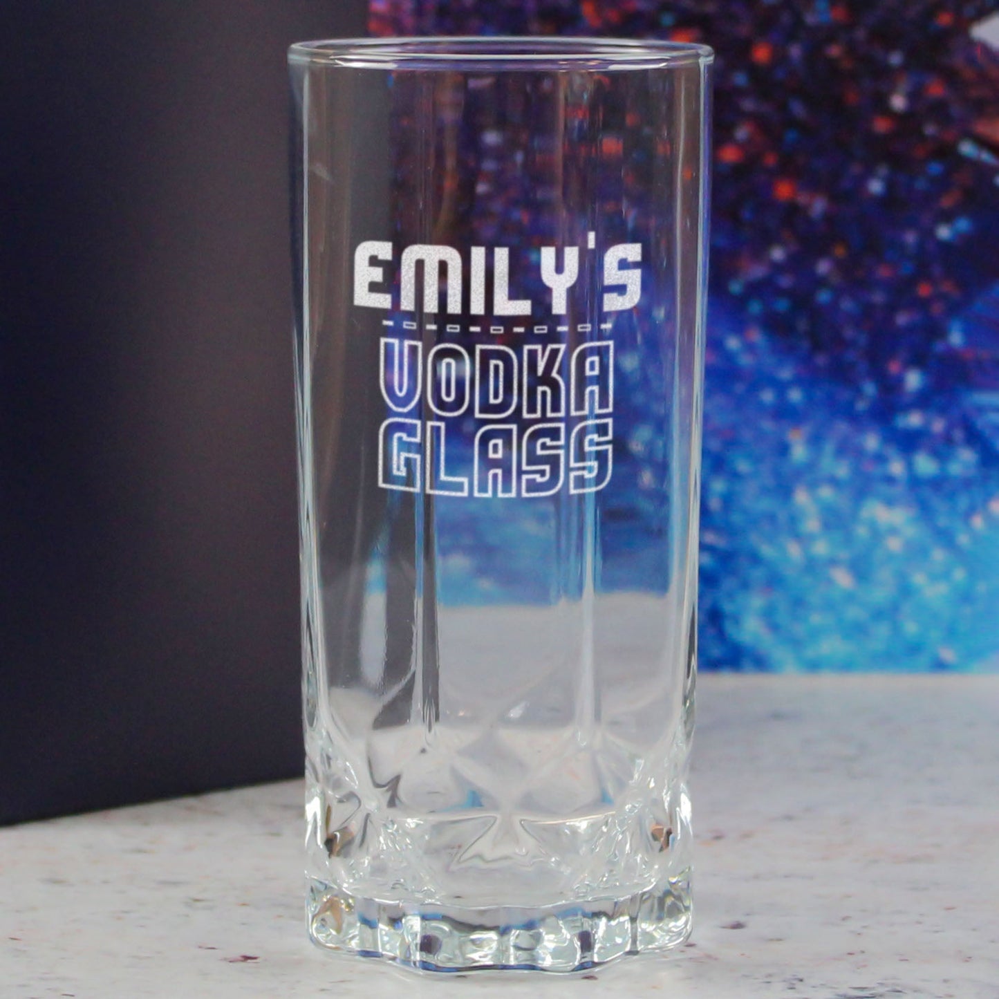 Personalised Engraved Vodka Future Hiball with 'Name's Vodka Glass' Design