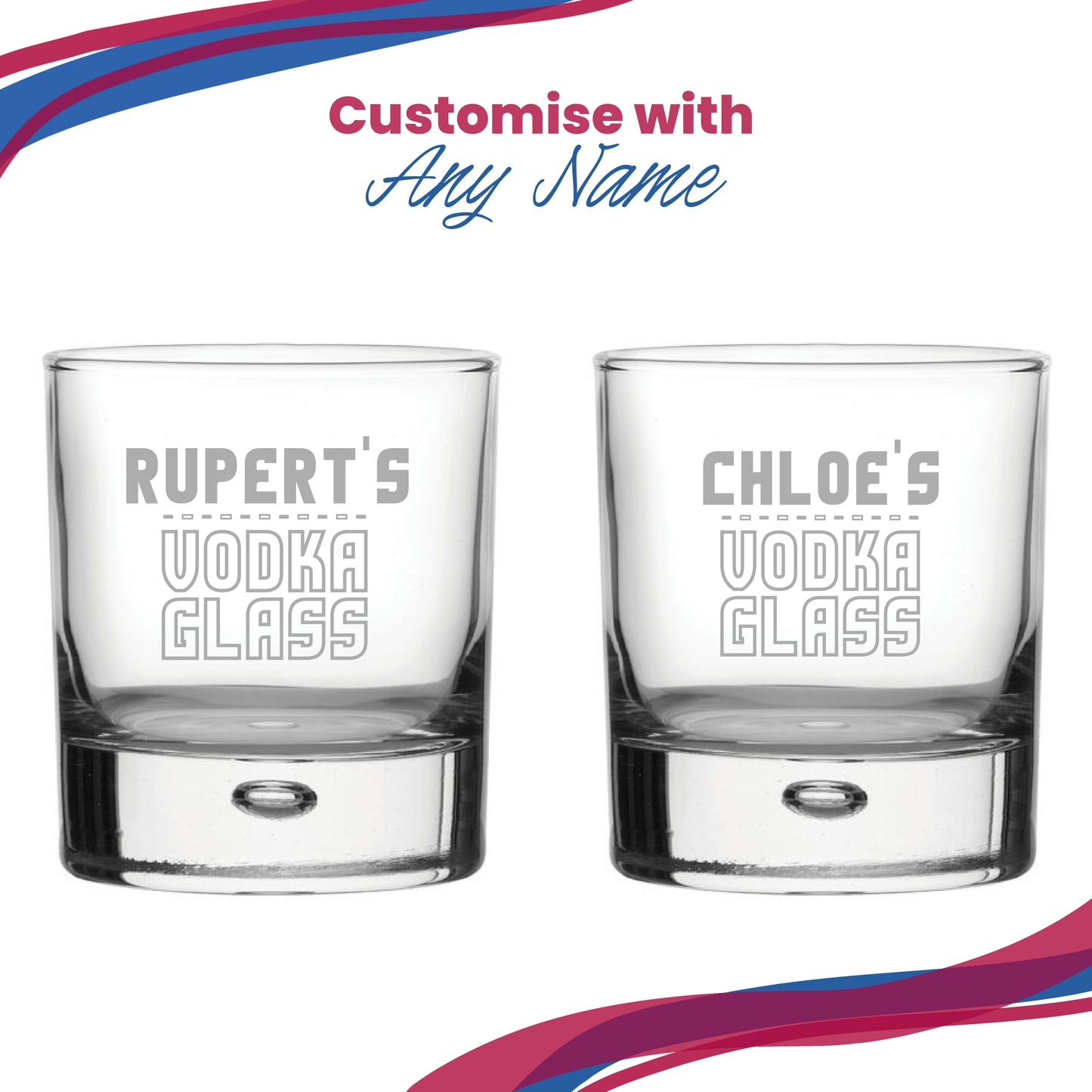 Personalised Engraved Vodka Bubble Tumbler with 'Name's Vodka Glass' Design