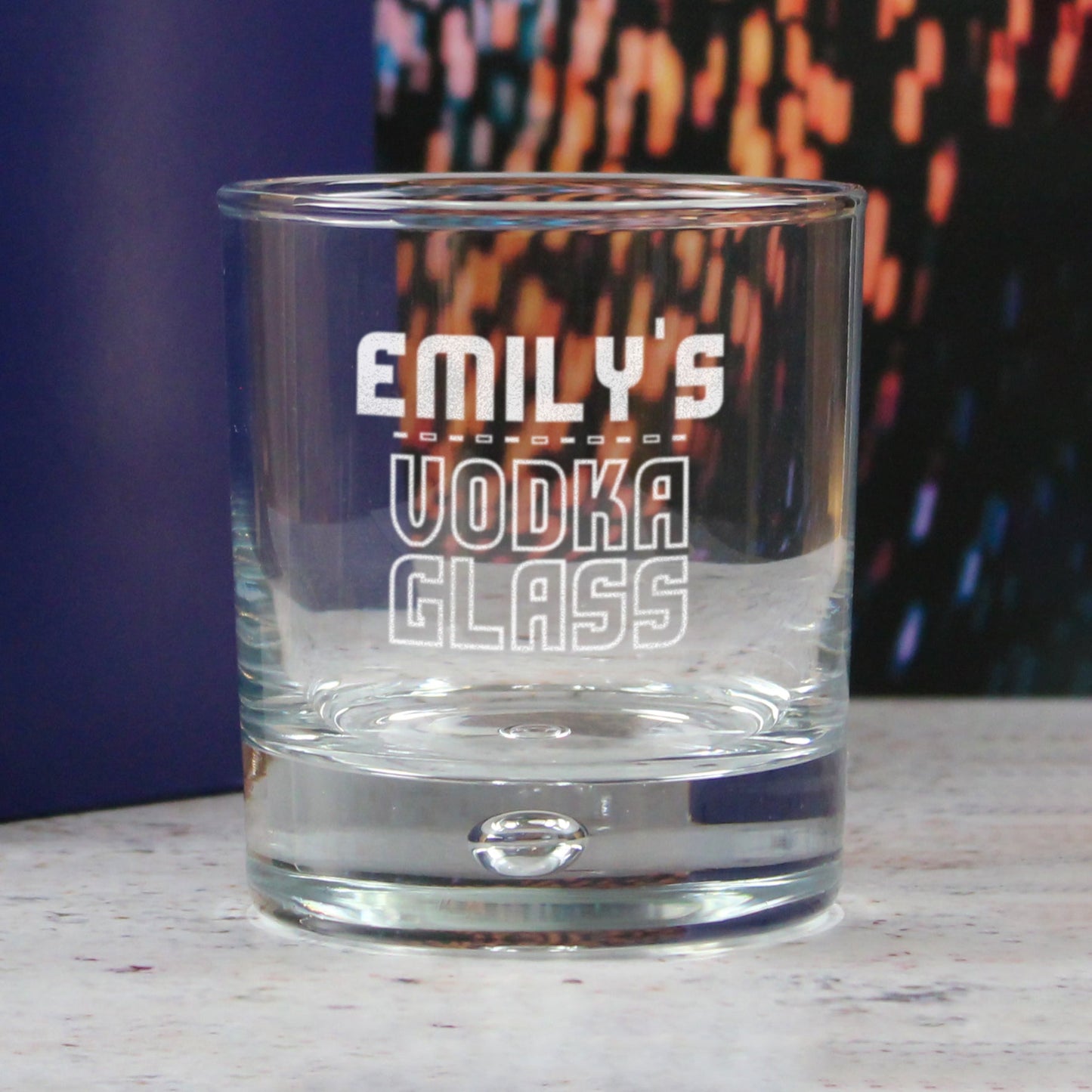 Personalised Engraved Vodka Bubble Tumbler with 'Name's Vodka Glass' Design