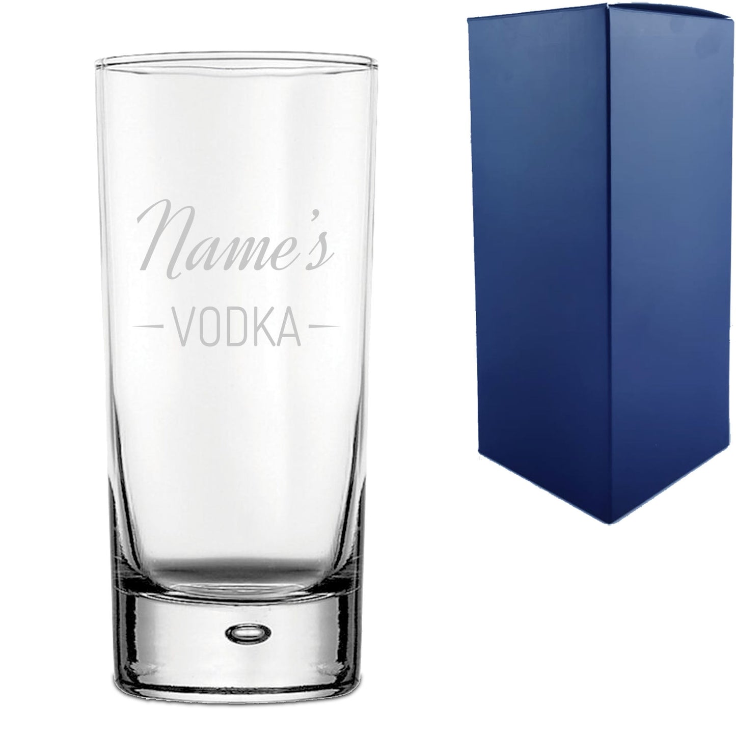 Personalised Engraved Novelty Vodka Bubble Hiball with 'Name's Vodka' Design