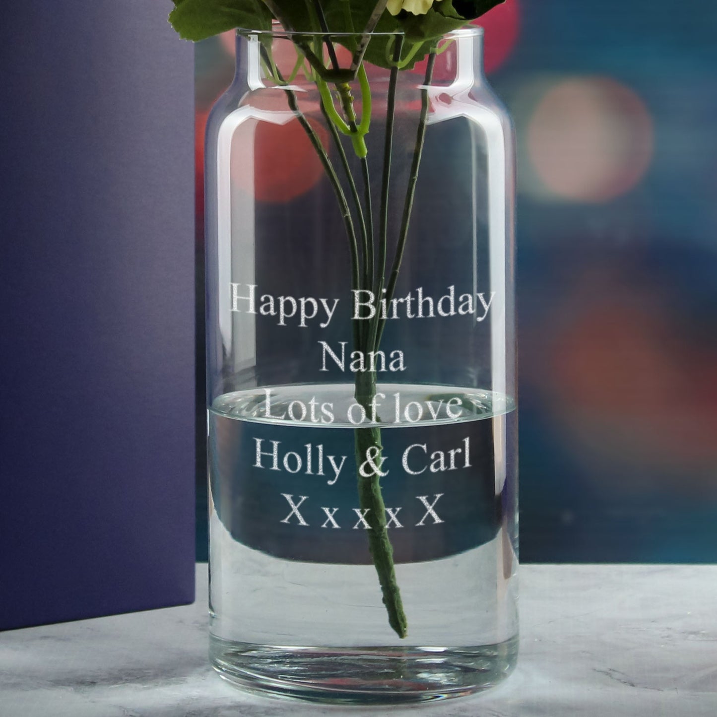 Personalised Engraved 21cm Novo Vase, Customise with Any Message
