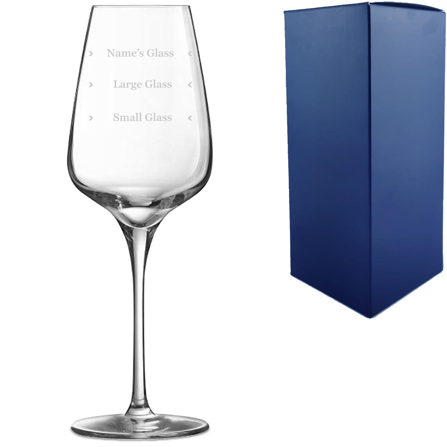 Personalised Engraved Sublym Wine Glass with Name's Glass Serif Measurements Design, Customise with Any Name