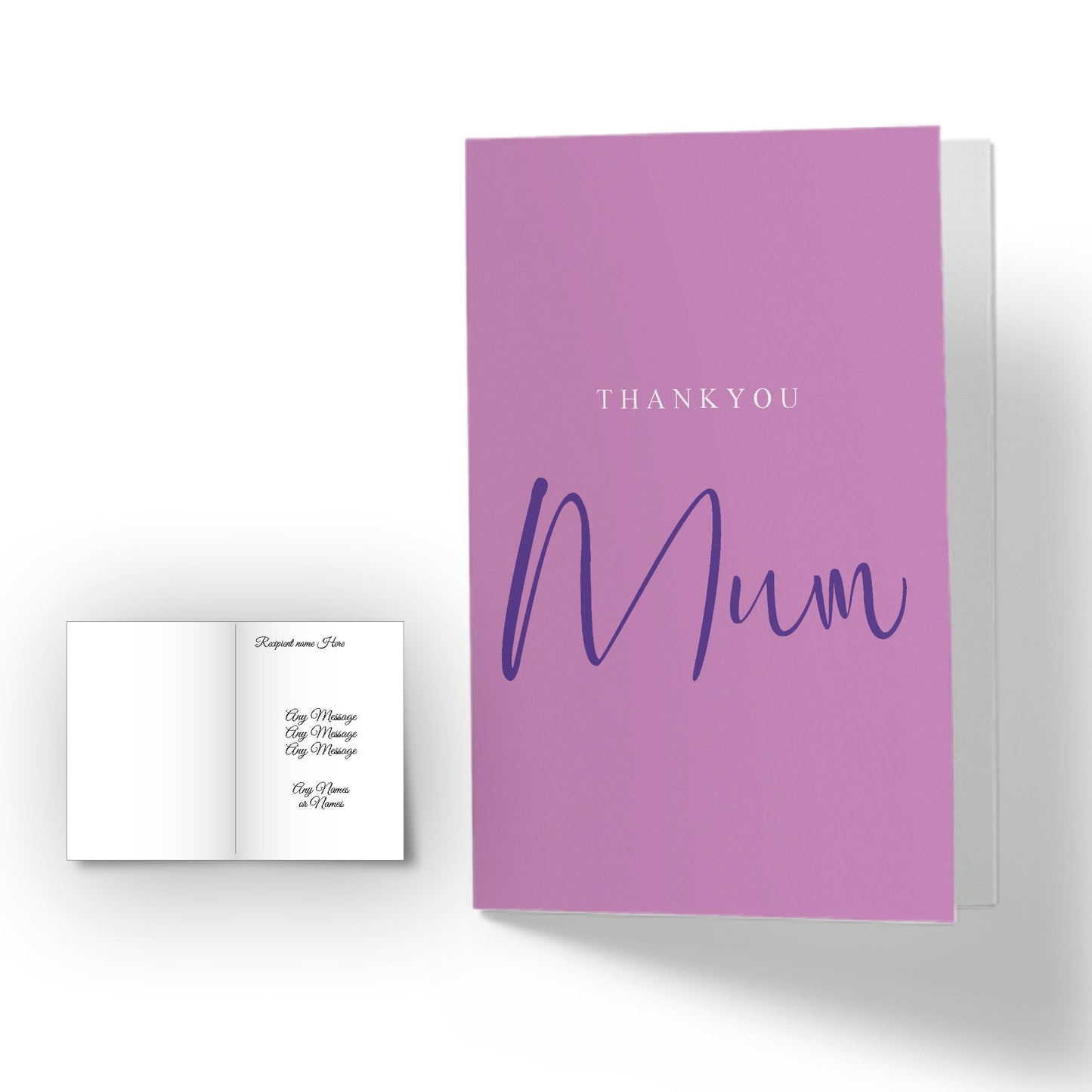Personalised Thankyou Mum Card - Heliotrope