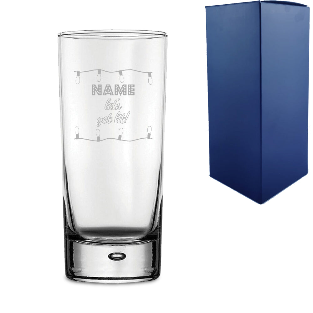 Engraved Christmas Hiball Tumbler with Name, Let's get lit! Design