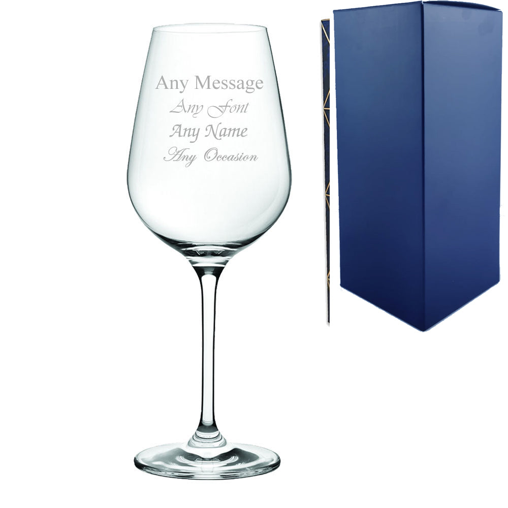 Personalised Engraved Wine Glass - Custom Message, Name or Design Premium Glassware