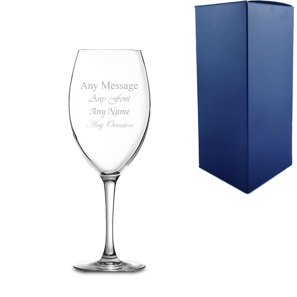 Personalised Engraved 8.25oz Malea Wine Glass with Gift Box
