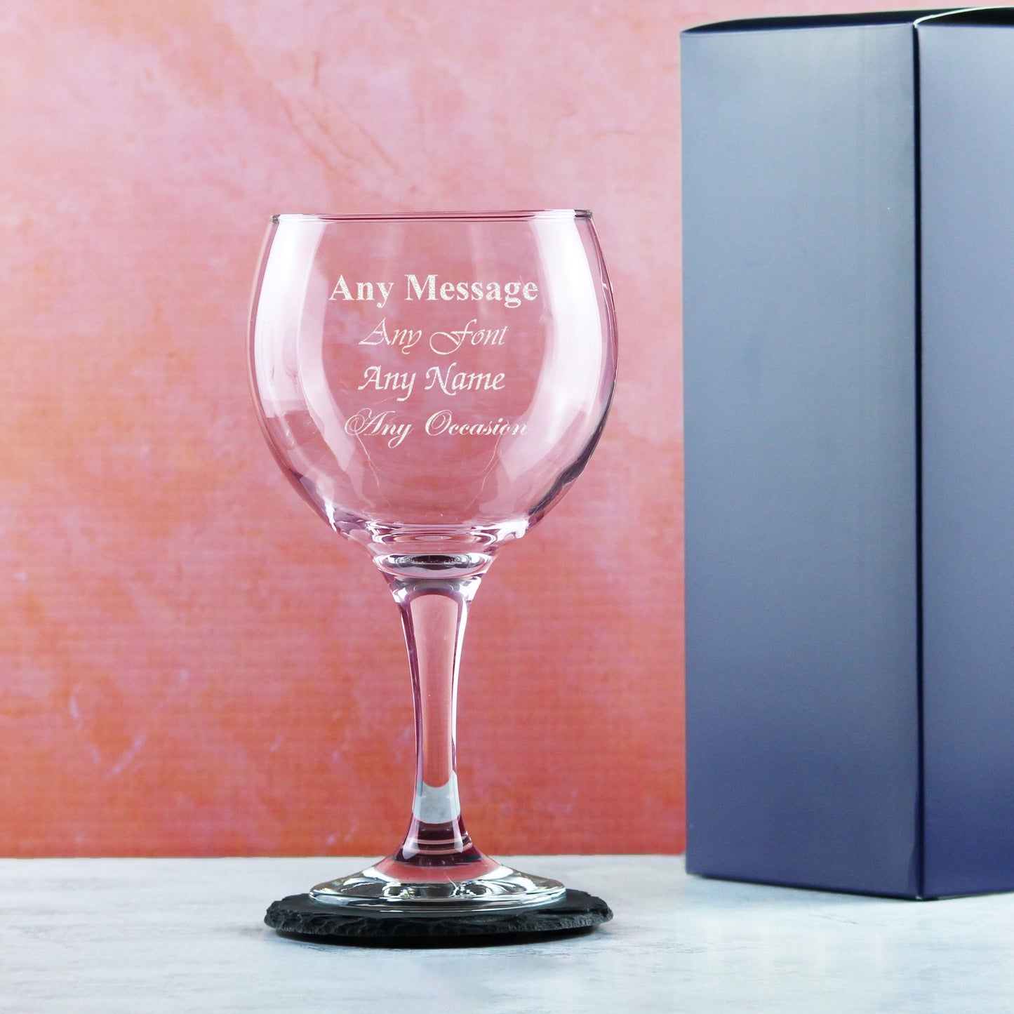 Engraved 22.5oz Gin Balloon Glass with Gift Box