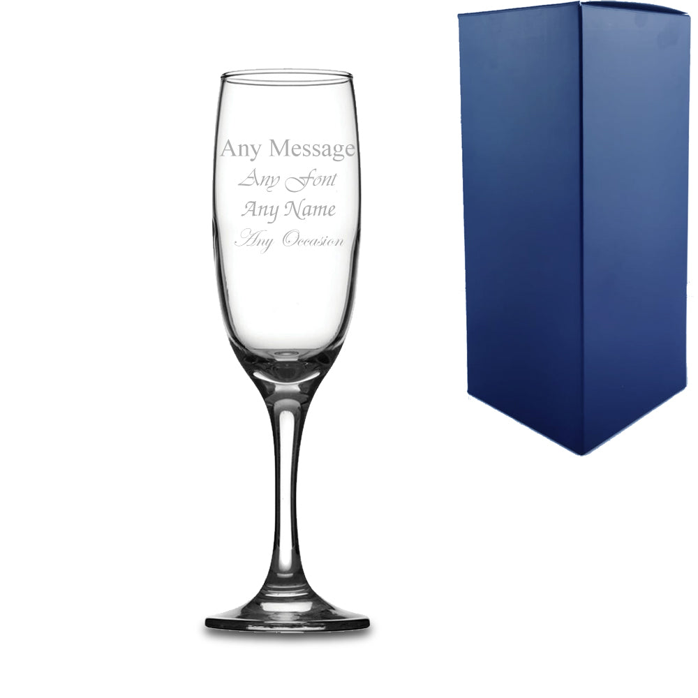 Personalised Engraved Champagne Glasses With Gift Box