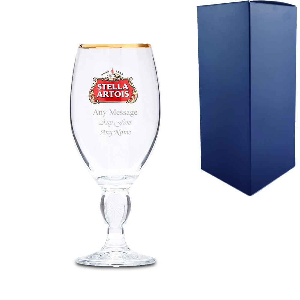 Personalised Engraved Stella Half Pint Glass 10oz Wedding Beer Birthday - Any Message Engraved
