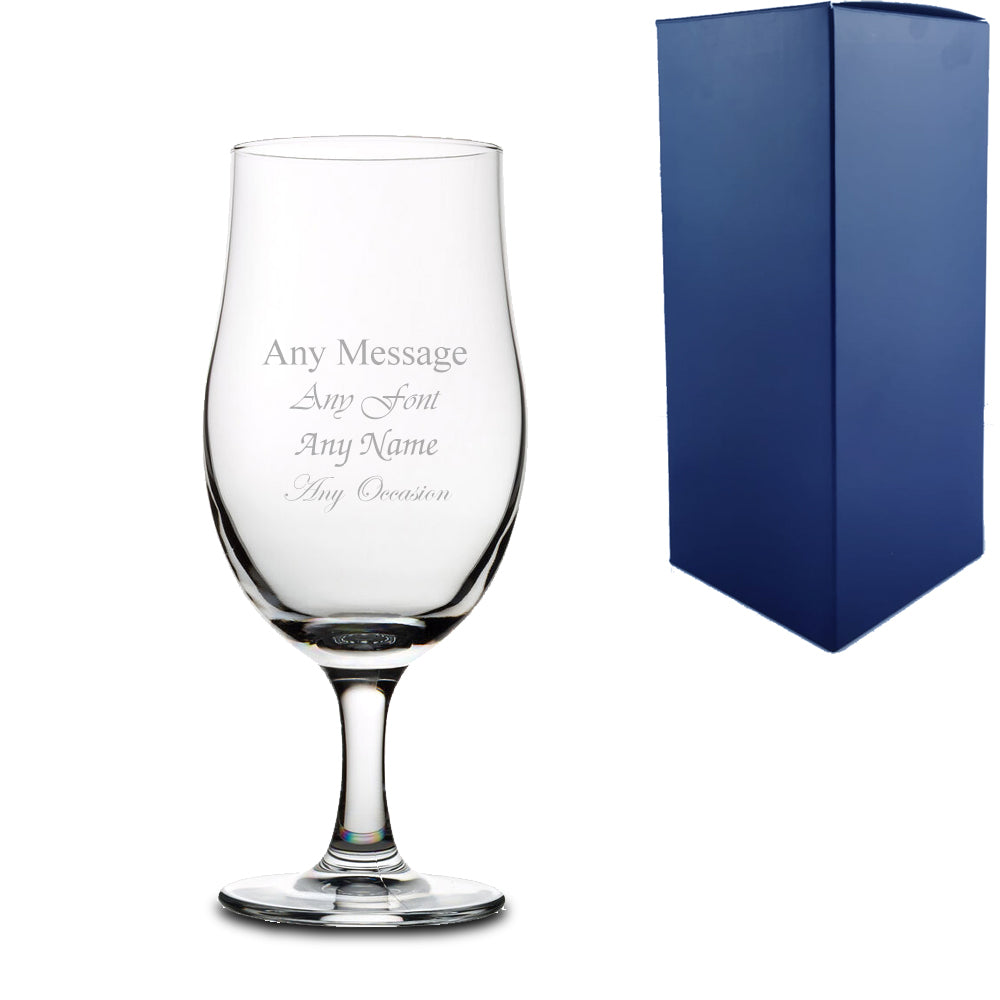 Personalised Engraved Stemmed And Pint Glasses With Gift Box