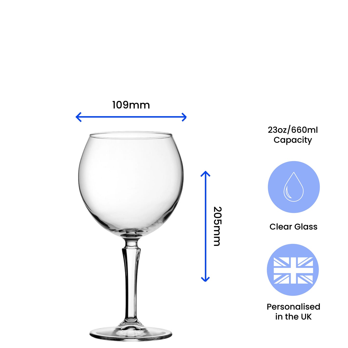 Engraved 20th Birthday Hudson Gin Glass, Years Young Delicate Font