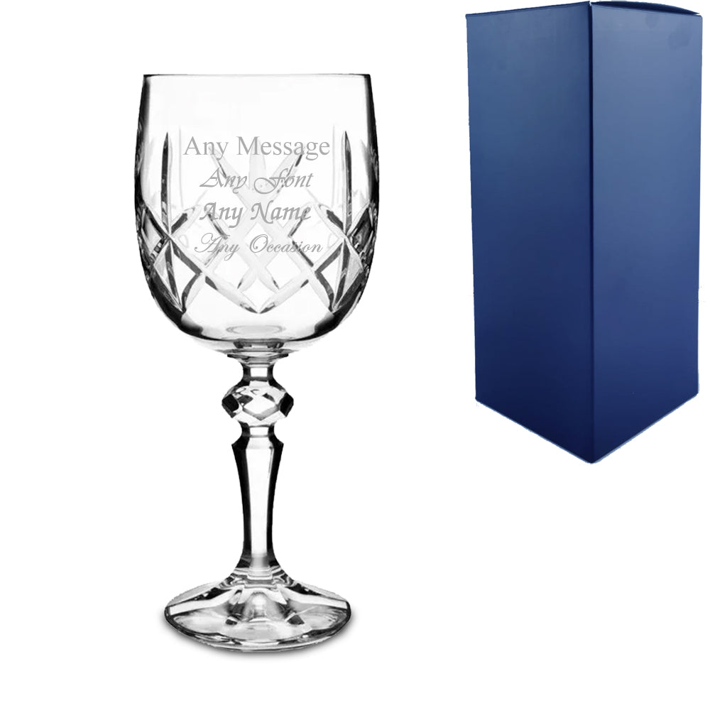 Engraved 220ml Flamenco Crystalite Panel Goblet With Gift Box