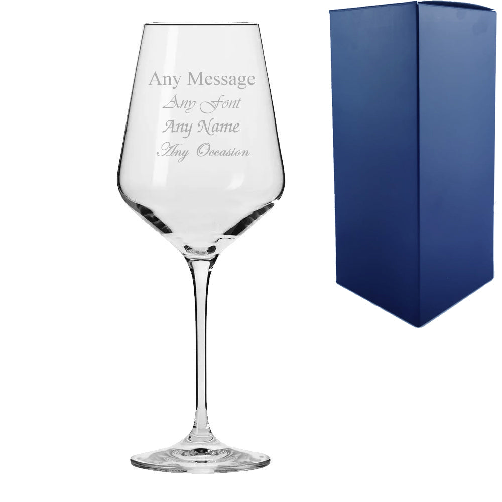 Personalised Engraved Crystal Red Wine Glasses Gift Boxed for Wedding Birthday & Christmas