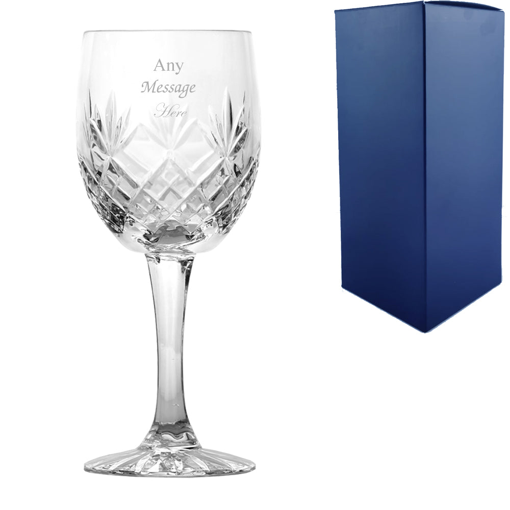 Engraved 285ml Blenheim Lead Crystal Full Cut Goblet