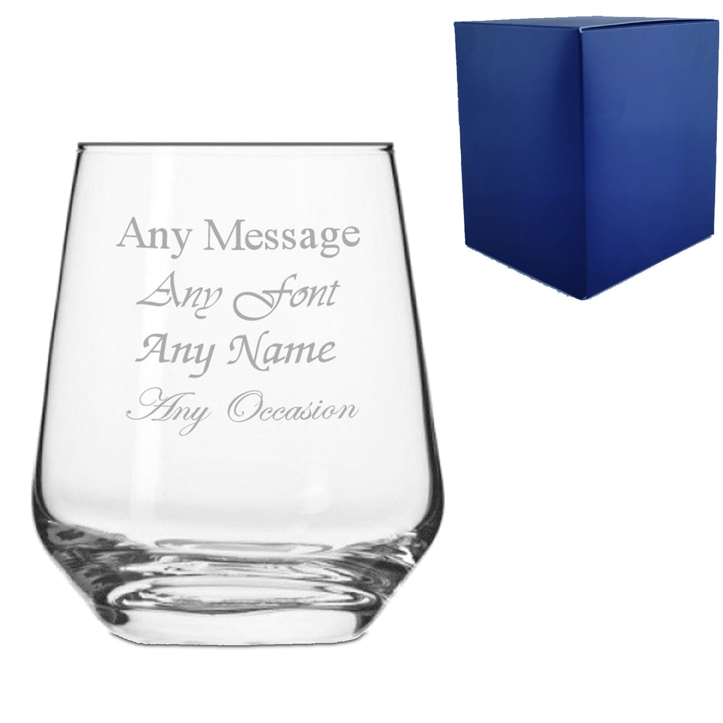 Personalised Engraved 380ml Infinity Whisky Tumbler Gift Box Wedding Birthday Christmas