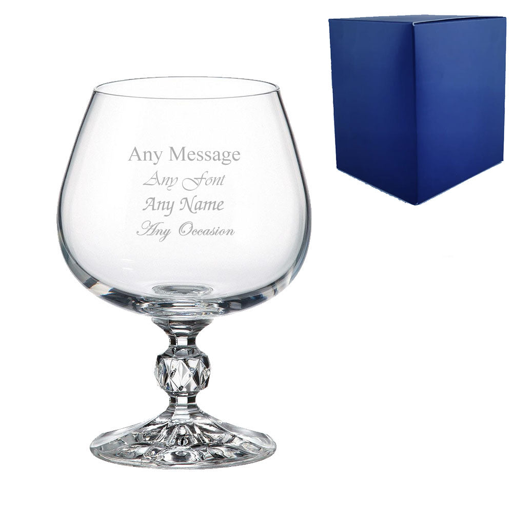 Personalised Engraved 250ml Claudia Crystalite Brandy Gift Box Wedding Birthday Christmas