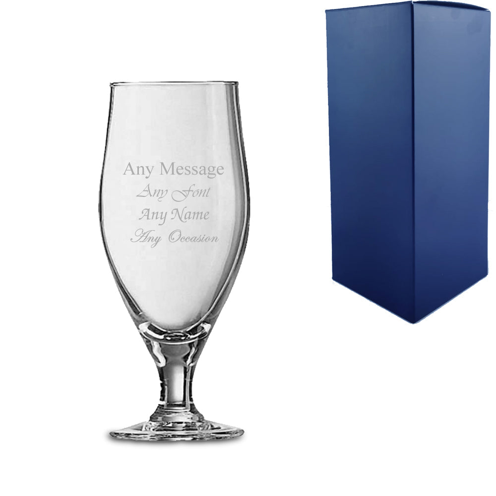 Personalised Engraved 0.38ltr Stelara Beer Glass Gift Box Birthday Christmas Wedding