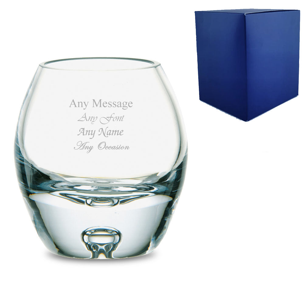 Engraved 10.5cm Handmade Bubble Base Candle Holder With Gift Box
