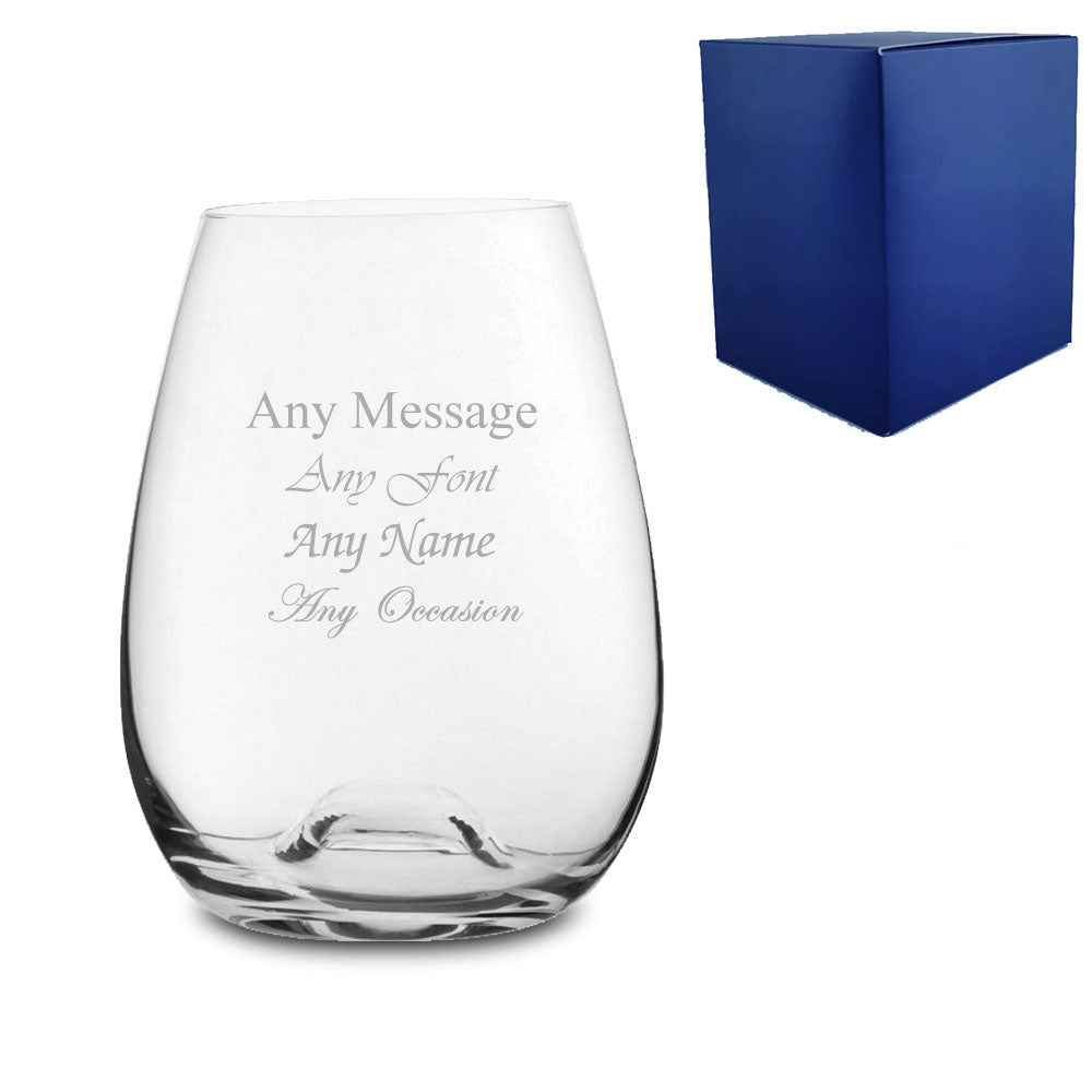 Personalised Engraved Wine Glasses with Any Message & Scripted Name Designs