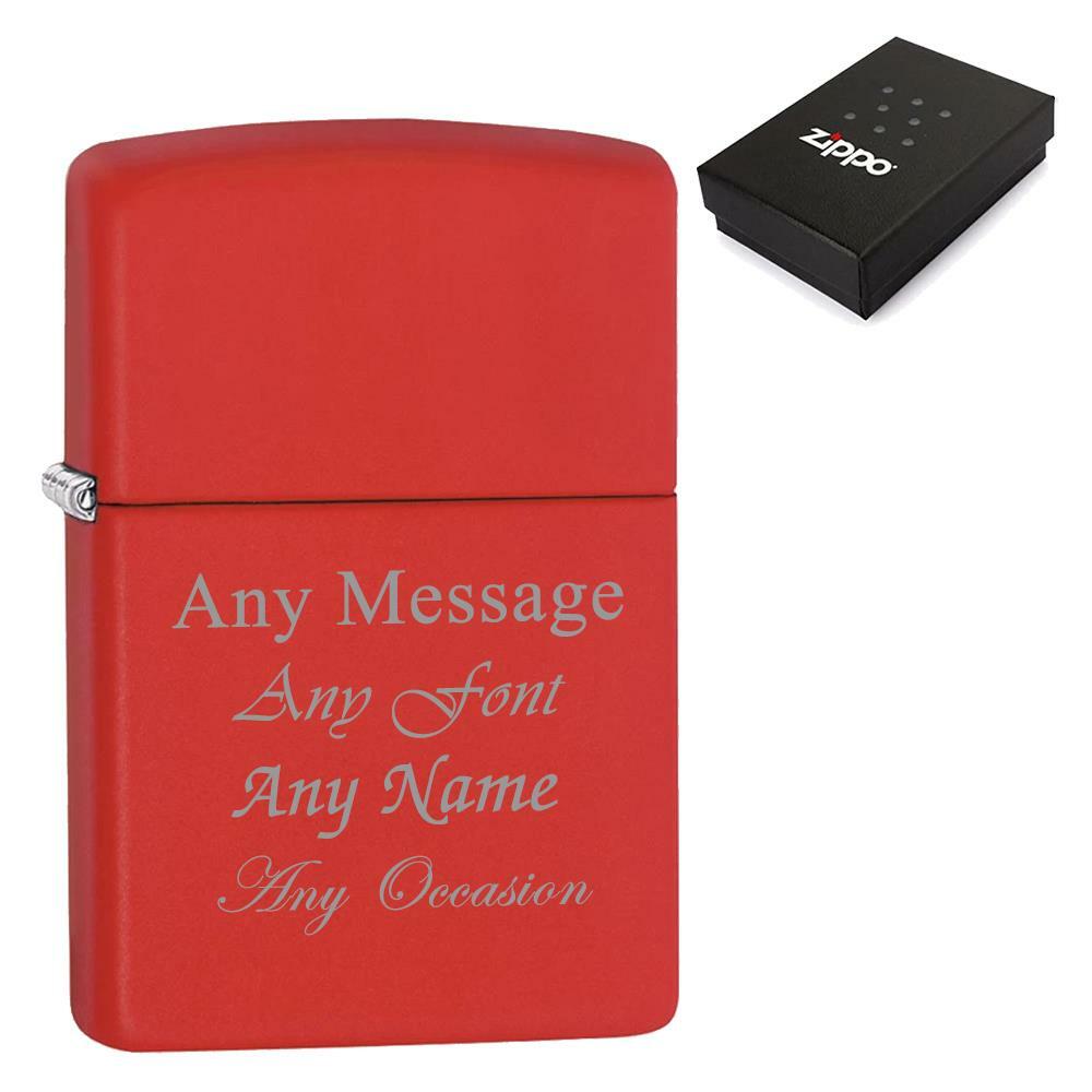 Engraved Matte Red Zippo Lighter