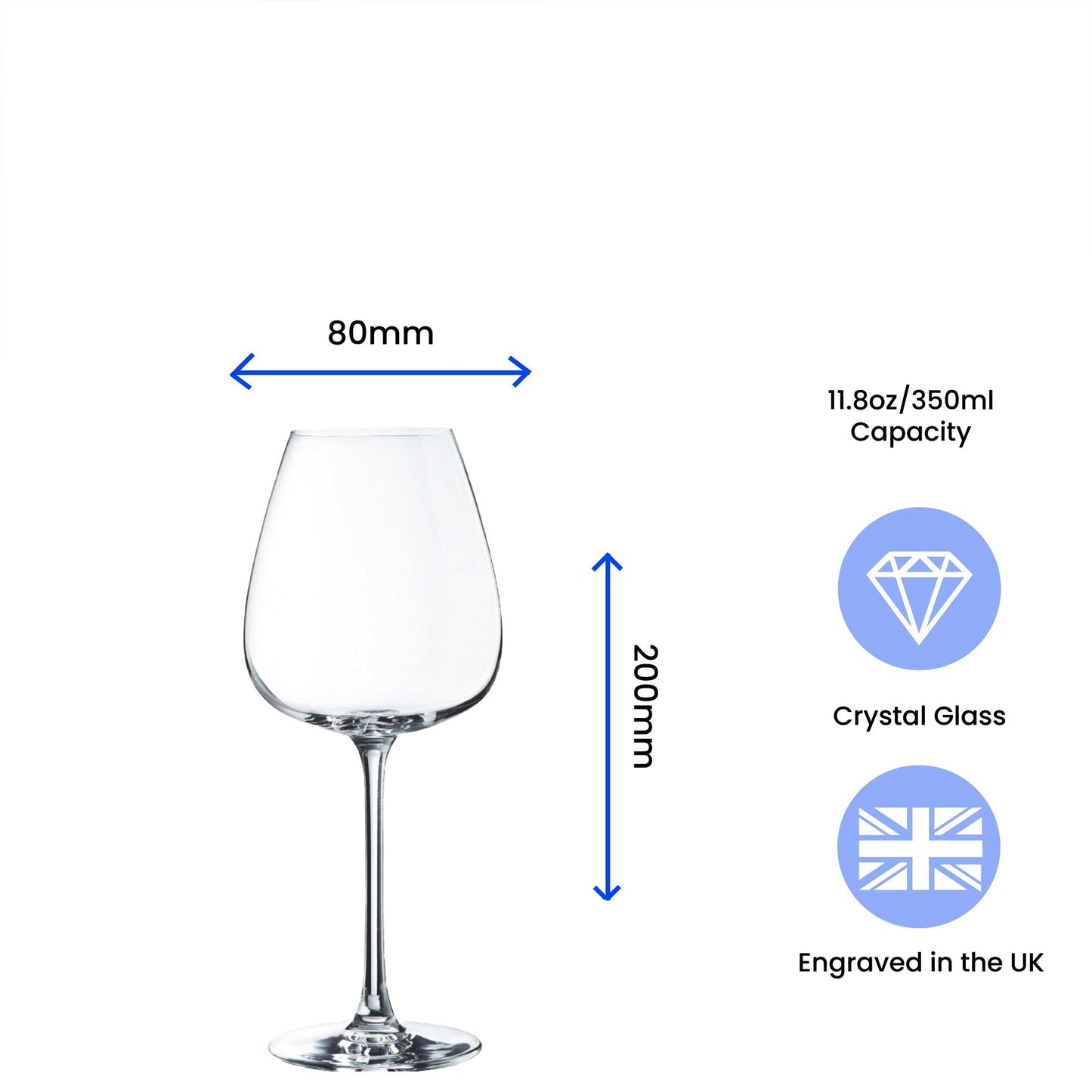 Personalised Engraved Wine Glasses with Any Message & Scripted Name Designs