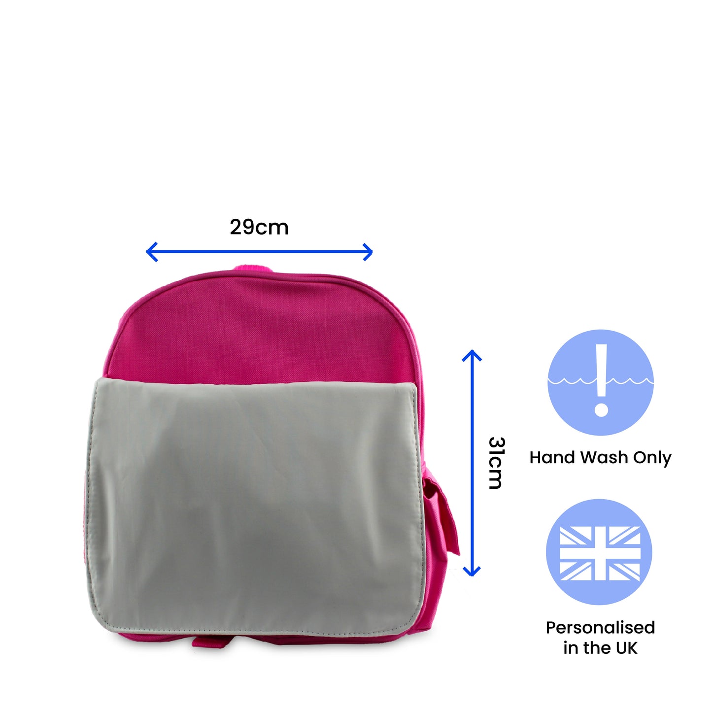 Printed Kids Pink Backpack with Princess Design, Customise with Any Name